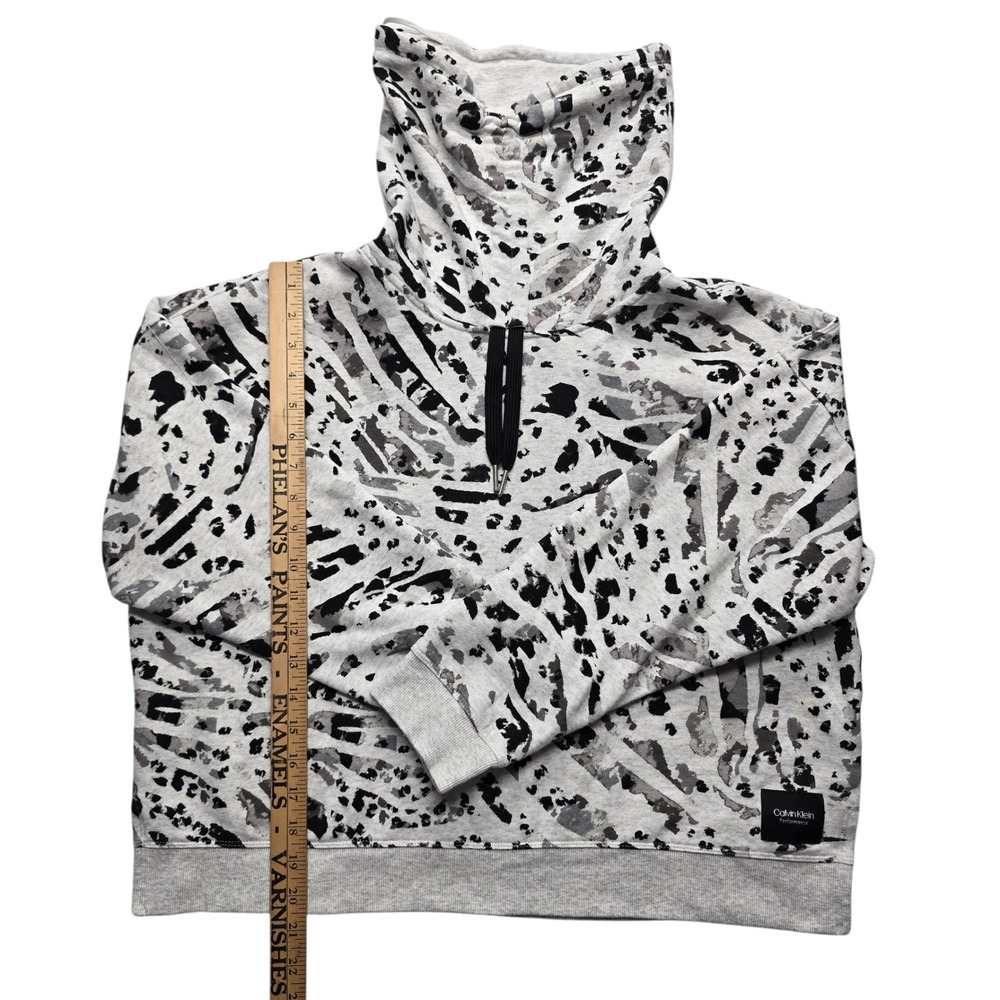 Calvin Klein Performance Cowl Neck Pullover Gray Camo Large - Picture 7 of 8